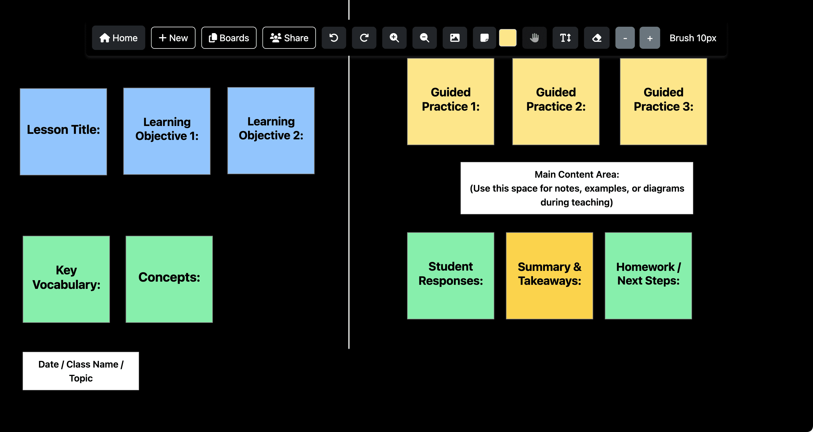 Interactive Lesson Board template preview