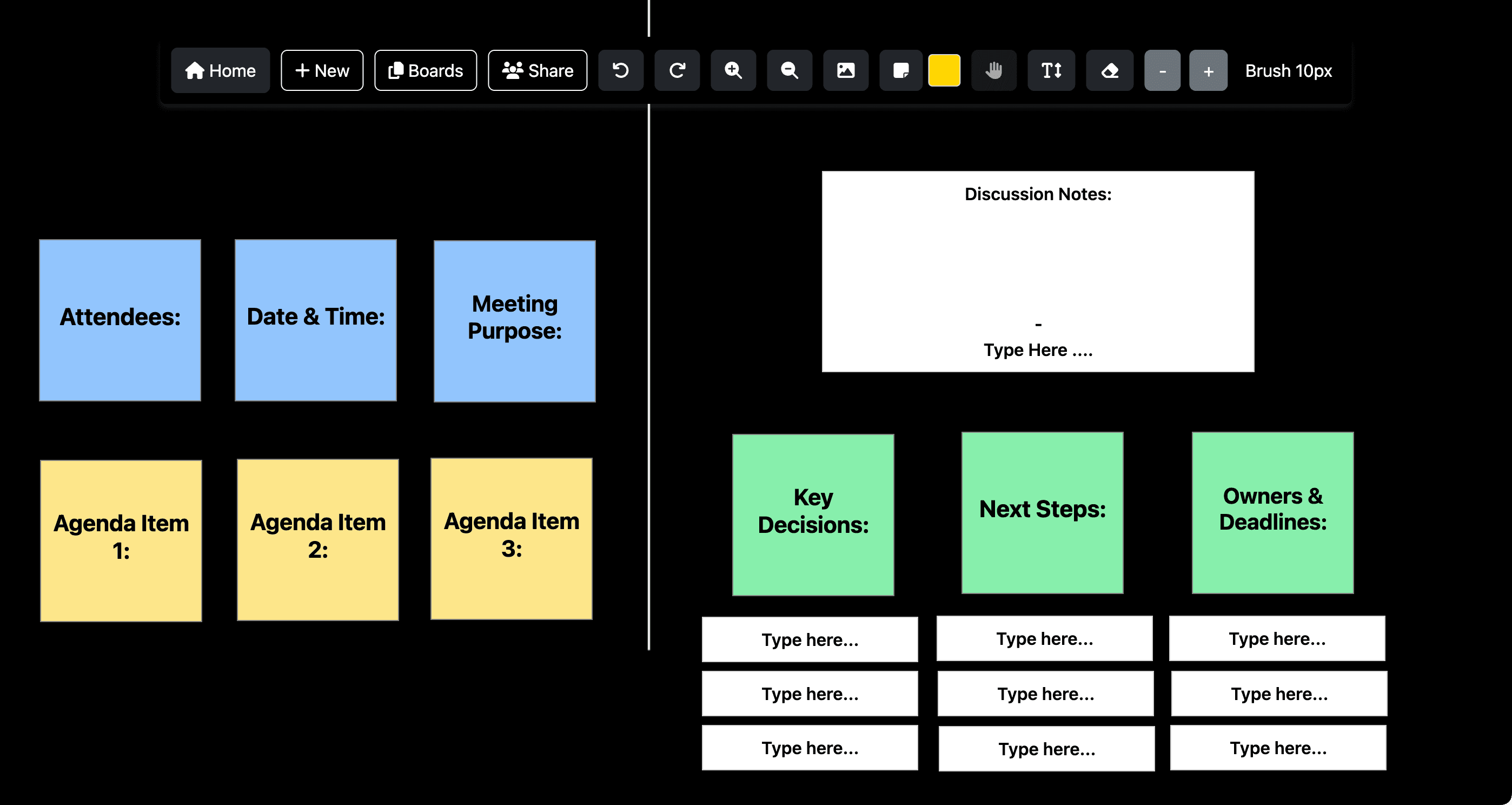 Executive Meeting Recap Board template preview